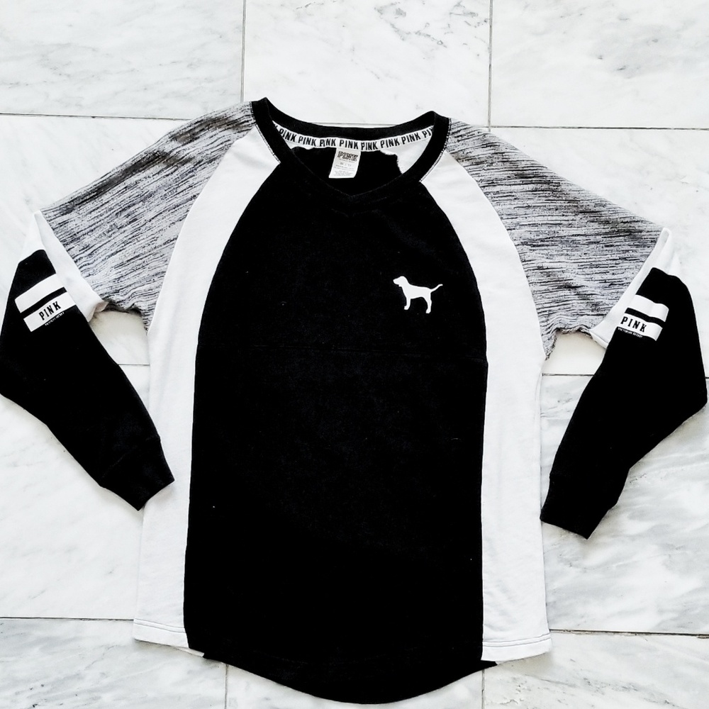 PINK color block pullover